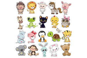 Set Of Cute Animals