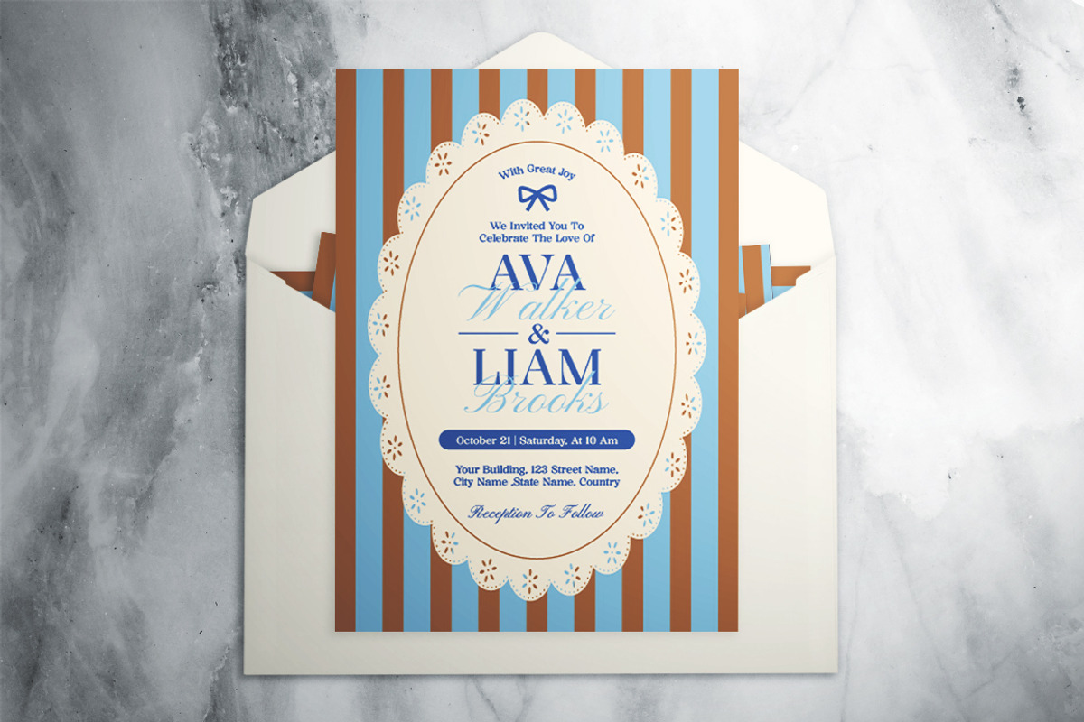 Vintage Wedding Invitation Suite, a Flyer Template by The Good Store (Photo 2 of 4)