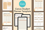 Canva Aesthetic Student Planner, a Stationery Template by WynterLife Studio (Thumbnail 1 of 9)