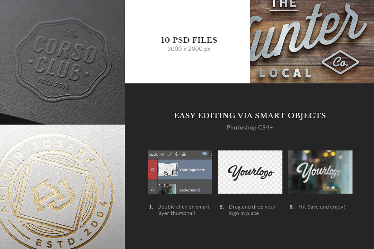 10 Logo/Badge Mock-Ups Vol.1, a Product Mockup by GraphicBurger (Photo 5 of 5)