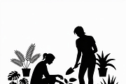 silhouette couple gardening together, an Illustration by Amazin_art (Thumbnail 11 of 11)