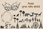 World globe sketch. Earth in hands, an Object Graphic by Live line (Thumbnail 4 of 5)