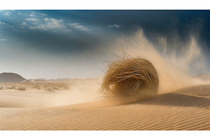 A dramatic scene of a tumbleweed, a Nature Photo by Igor Tichonow