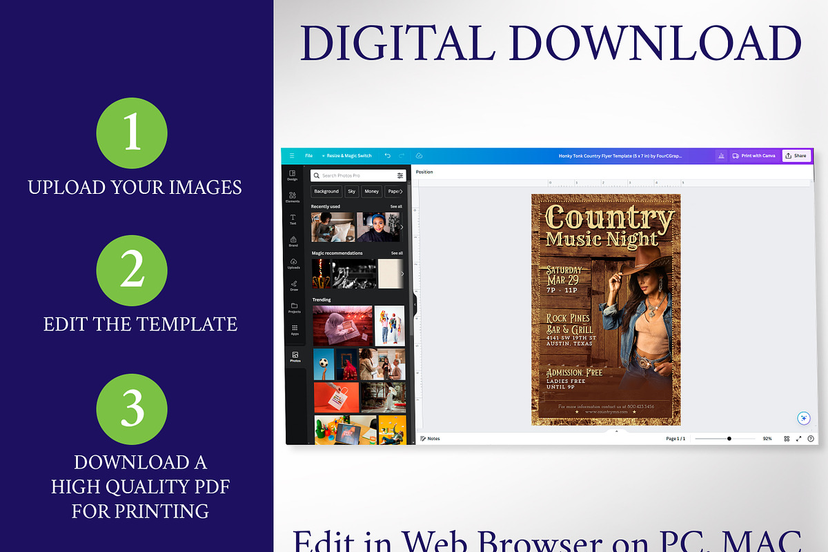 Country Music Night Flyer Template preview 5