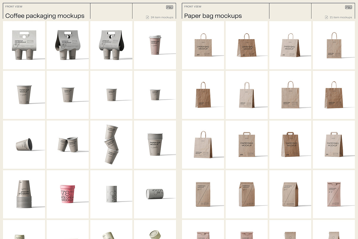 Mockup packaging set - part 1, a Cups & Container Mockup by Creatoom (Photo 10 of 11)