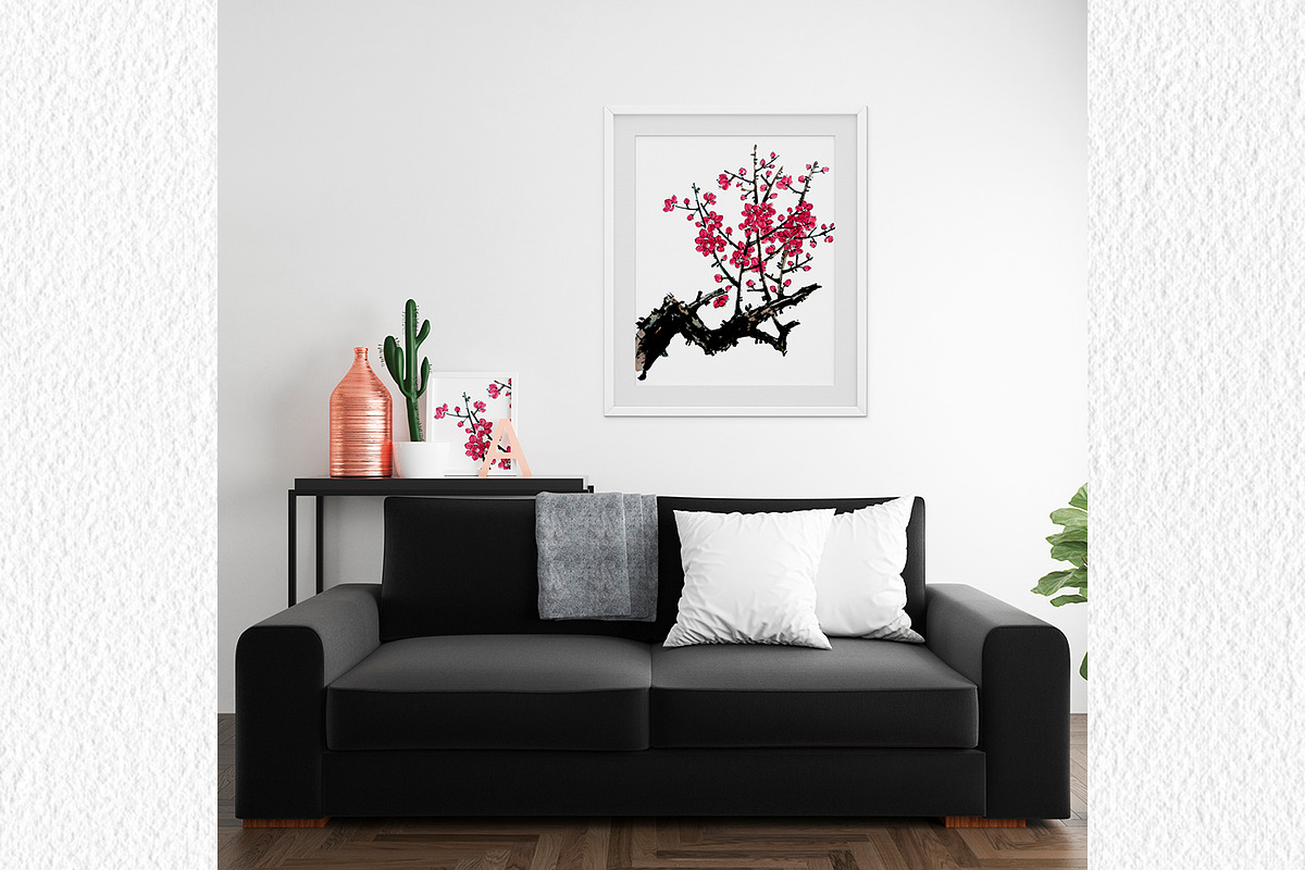 Watercolor clipart of blossom plum, a Decorative Illustration by ViktoriArt (Photo 6 of 11)