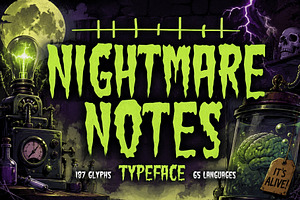 Nightmare Notes - Frankenstein Type, a Sans Serif Font by HipFonts