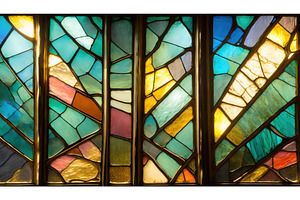Close-up of a vibrant stained glass, an Architecture Photo by Igor Tichonow
