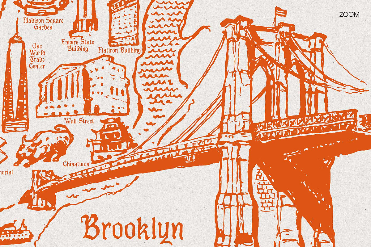 New York City Hand-Drawn Map, an Empty State Illustration by TheMountBirdStudio (Photo 7 of 8)