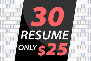 30 Professional Resume CV Bundle, a Resume Template by Blue Digital Studio