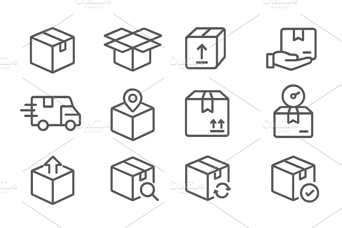 Collection of line art vector, a Transportation Illustration by ZinetroN