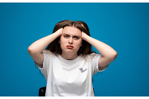 Stressed young woman enduring, a Person Photo by volodymyrshtun13795