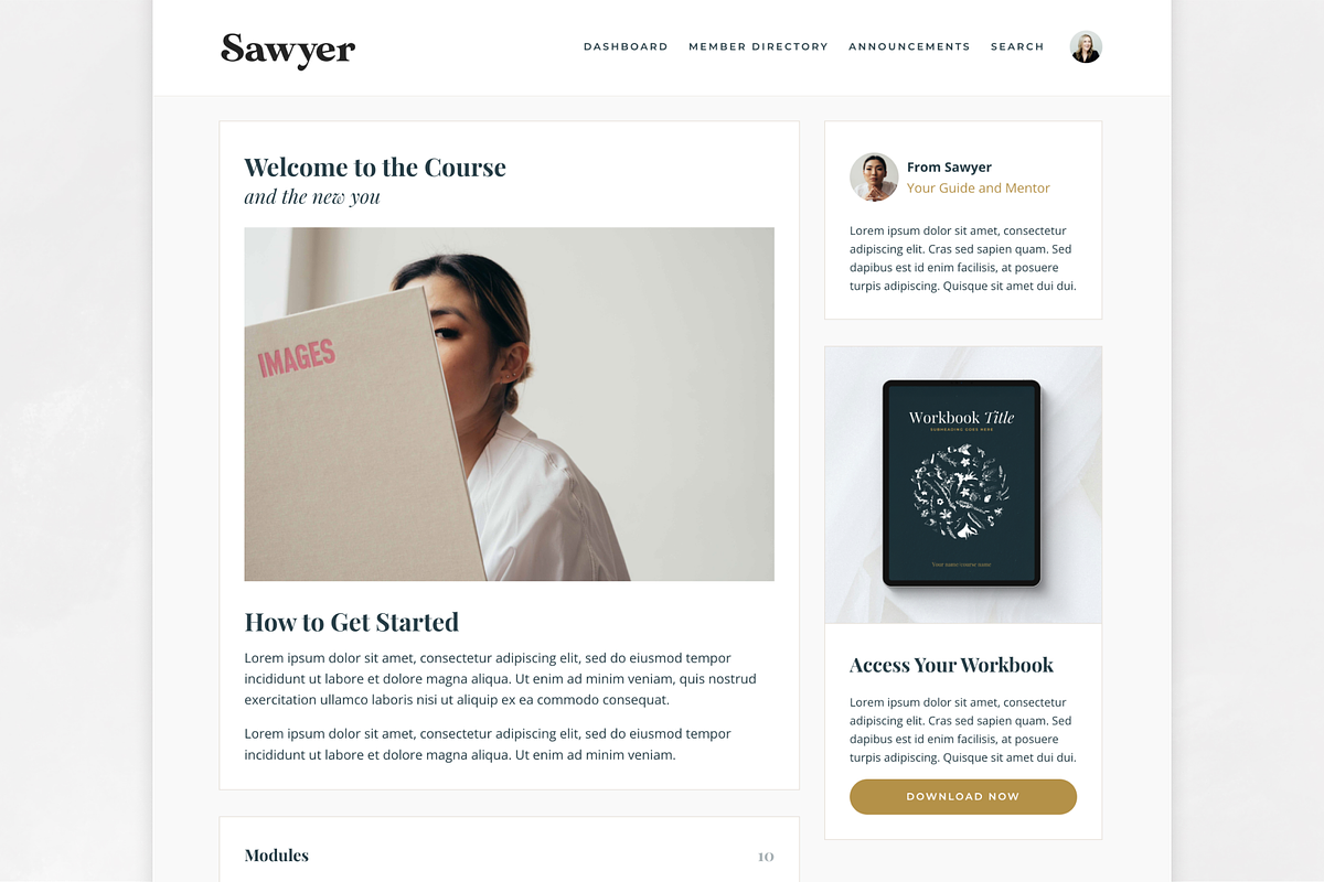 Sawyer Full Kajabi Theme, a Websites & App Template by Afton Negrea (Photo 10 of 12)