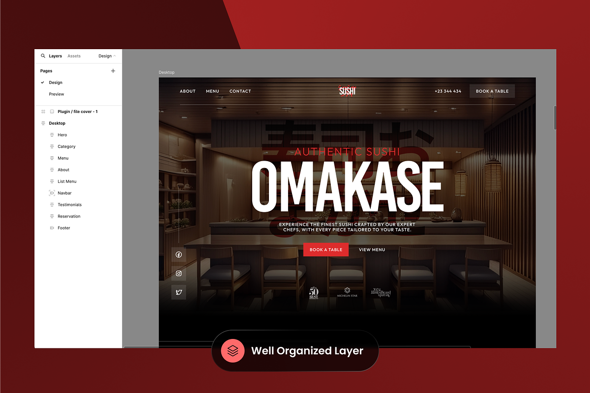 Japanese Restaurant Landing Page, a Landing Page Template by SLAB! Design (Photo 2 of 3)