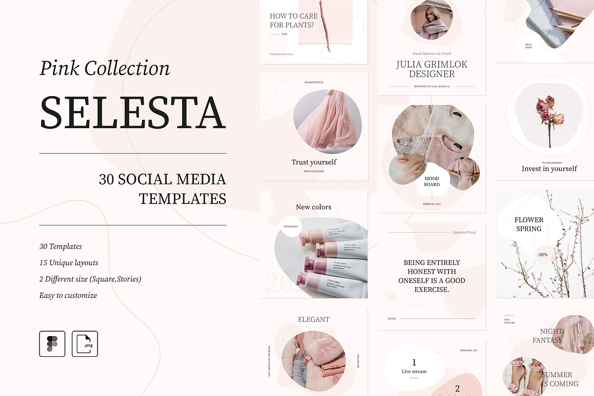 Selesta Social Media Bundle, a Social Media Template by Welovegraphics (Photo 6 of 25)