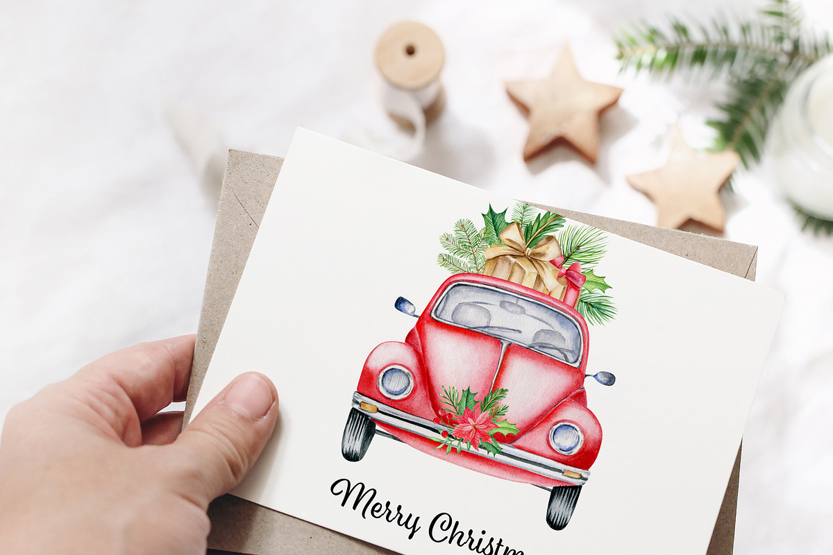 Classic christmas cars set, an Illustration by svetodesign (Photo 4 of 10)