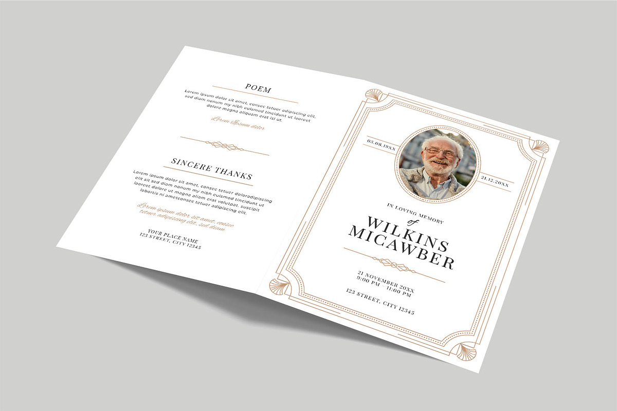 Funeral Program with Deco Border, a Flyer Template by BrandPacks (Photo 5 of 8)