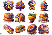 Mardi Gras Fat Tuesday Treats Clipar, an Illustration by DreamArtGraphic (Thumbnail 2 of 4)