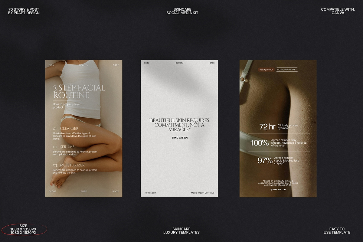 Skincare Story & Post Kit Canva preview 7