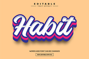 Habit 3D Editable Text Effect