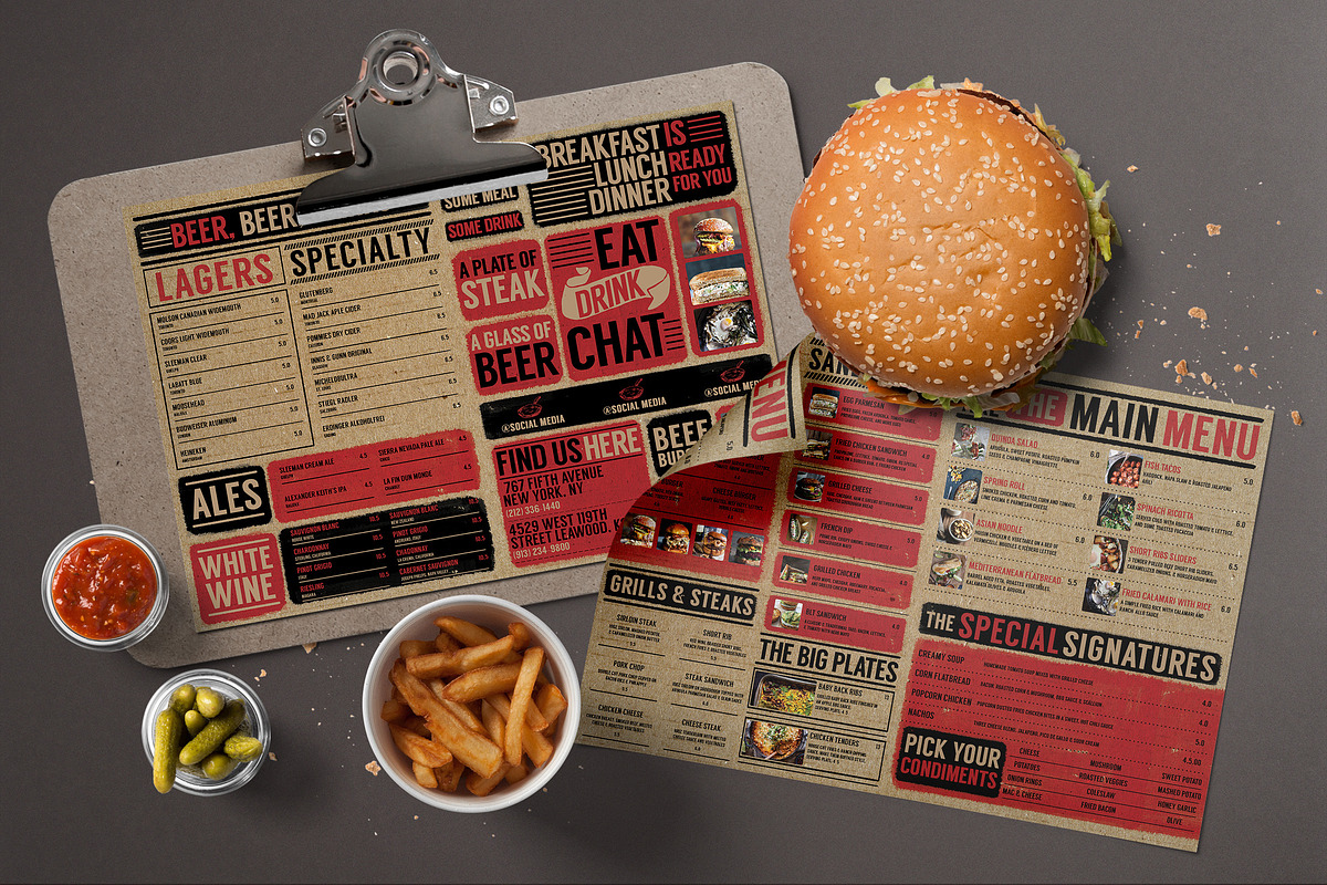 Rustic Cardboard Menu, a Flyer Template by BlueRobinStudio (Photo 1 of 5)