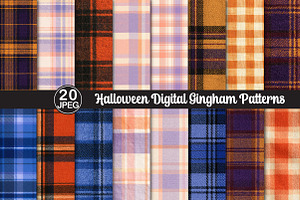 Halloween Digital Gingham Patterns