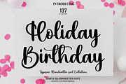Holiday Birthday | Script Font, a Script Font by Scratchones (Thumbnail 1 of 8)