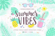 Summer Vibes Design Pack, a Decorative Illustration by Yuzach (Thumbnail 1 of 13)