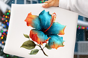 Whimsical spring hibiscus flowers, an Illustration by SinaCreation (Thumbnail 10 of 11)