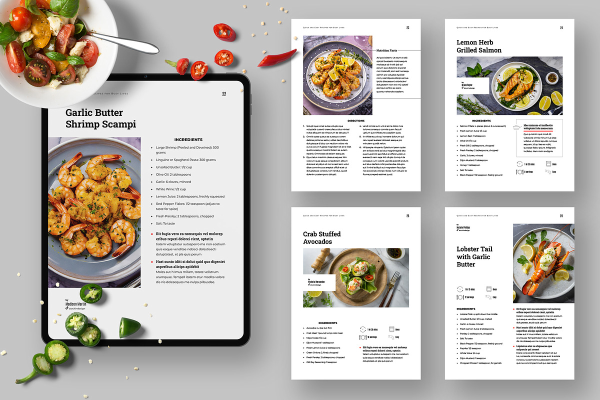 Minimal Recipe Ebook Template, a Brochure Template by StockInDesign (Photo 1 of 7)