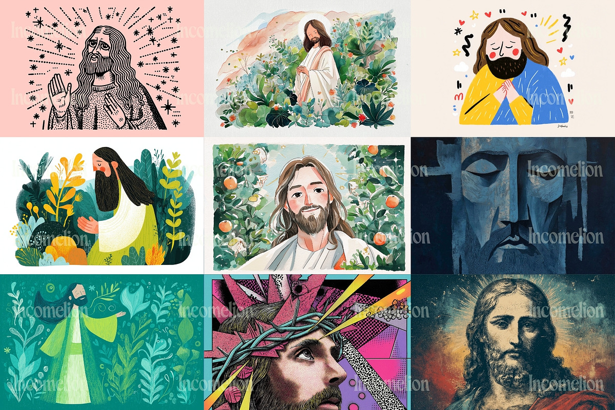 200 Jesus Christ Illustrations, a Person Illustration by Incomelion (Photo 3 of 20)