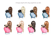 Pugs dogs watercolor clipart., an Animal Illustration by SavinV (Thumbnail 2 of 7)