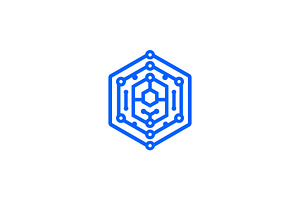 Modern Hexagonal Tech Circuit Logo, a Branding & Logo Template by Vectorium Studio