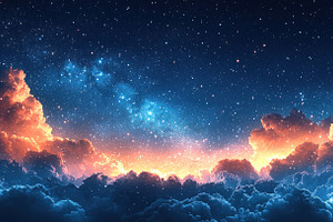 Majestic night sky with glowing clouds and a bright Milky Way fi, an Abstract Photo by José Manuel Gelpi