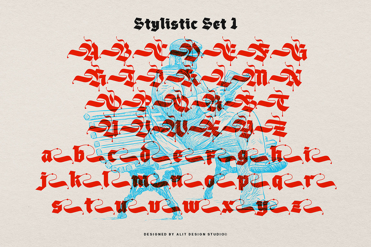 Blackther Typeface, a Blackletter Font by alit design (Photo 5 of 20)