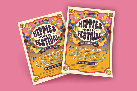 Hippies Music Festival Flyer