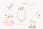 Watercolor Pink Goose Clipart, an Illustration by Pink Studio Art (Thumbnail 6 of 8)