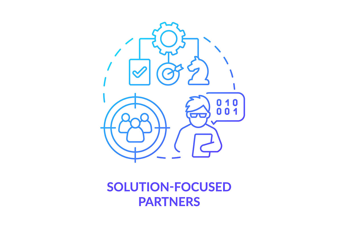 Solution focused partners blue, an Icon by IMG Visuals