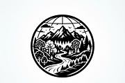 60 Eco Globe Landscape Silhouette, a Technology Illustration by Amazin_art (Thumbnail 14 of 29)