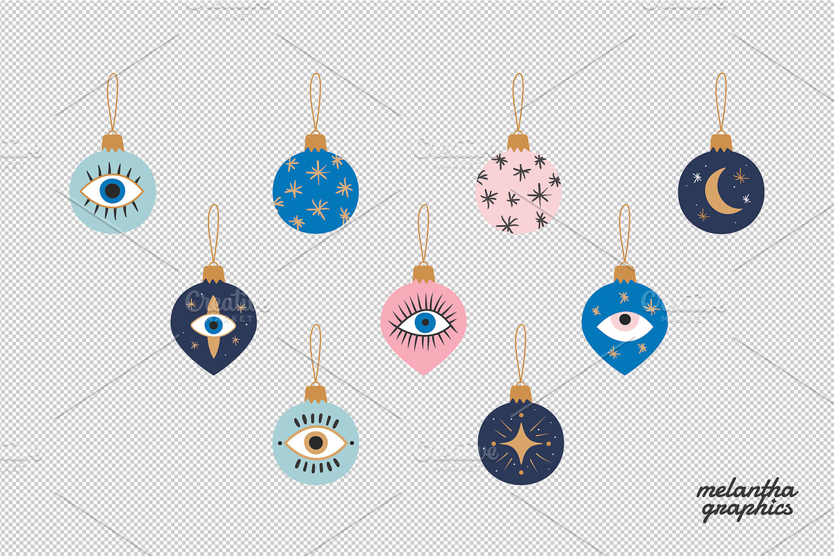 Mystic Evil Eye Ornaments Vector Set, an Object Graphic by MelanthaGraphics (Photo 3 of 3)