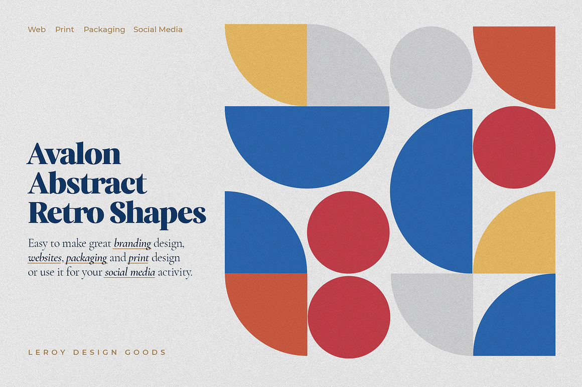 AVALON Retro Abstract Shapes ver 2.0, a Decorative Illustration by LEROY Design (Photo 2 of 10)