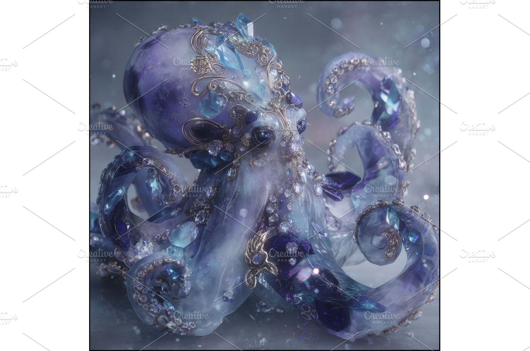 An octopus sculpture with intricate, an Animal Photo by ZinetroN