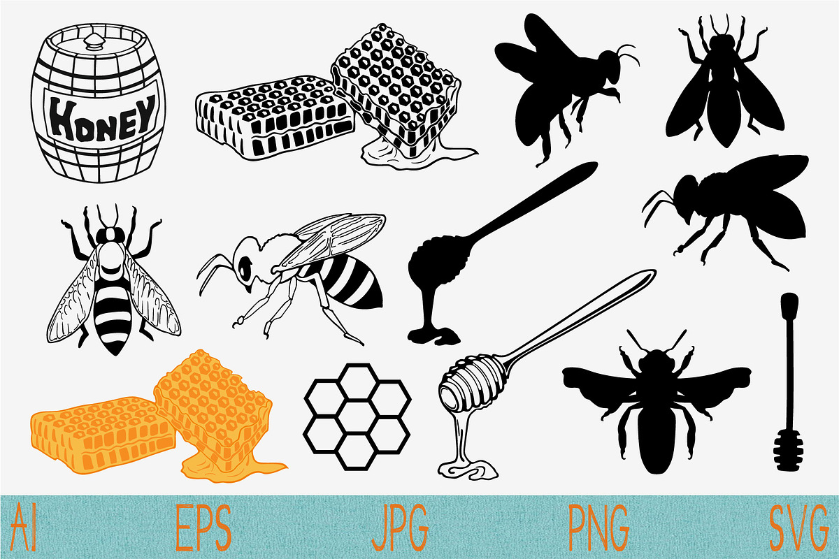 Honey svg bee vector png eps, an Object Graphic by FileVectorSVG (Photo 2 of 3)
