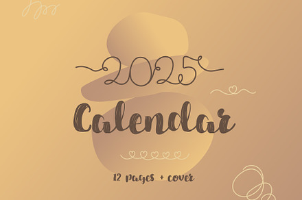 2025 abstract shapes calendar