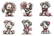 Whimsical Valentine Funny Dog Clipar, an Illustration by GatewayDesign (Thumbnail 2 of 3)