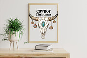 Bull Skull Cowboy Christmas Sublimat, a Graphic by Libby Wishes (Thumbnail 5 of 6)