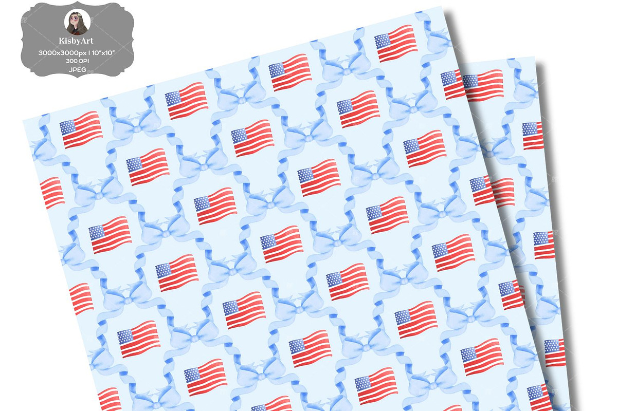 Preppy American Flag Seamless File, a Pattern Graphic by KisbyArt (Photo 3 of 3)