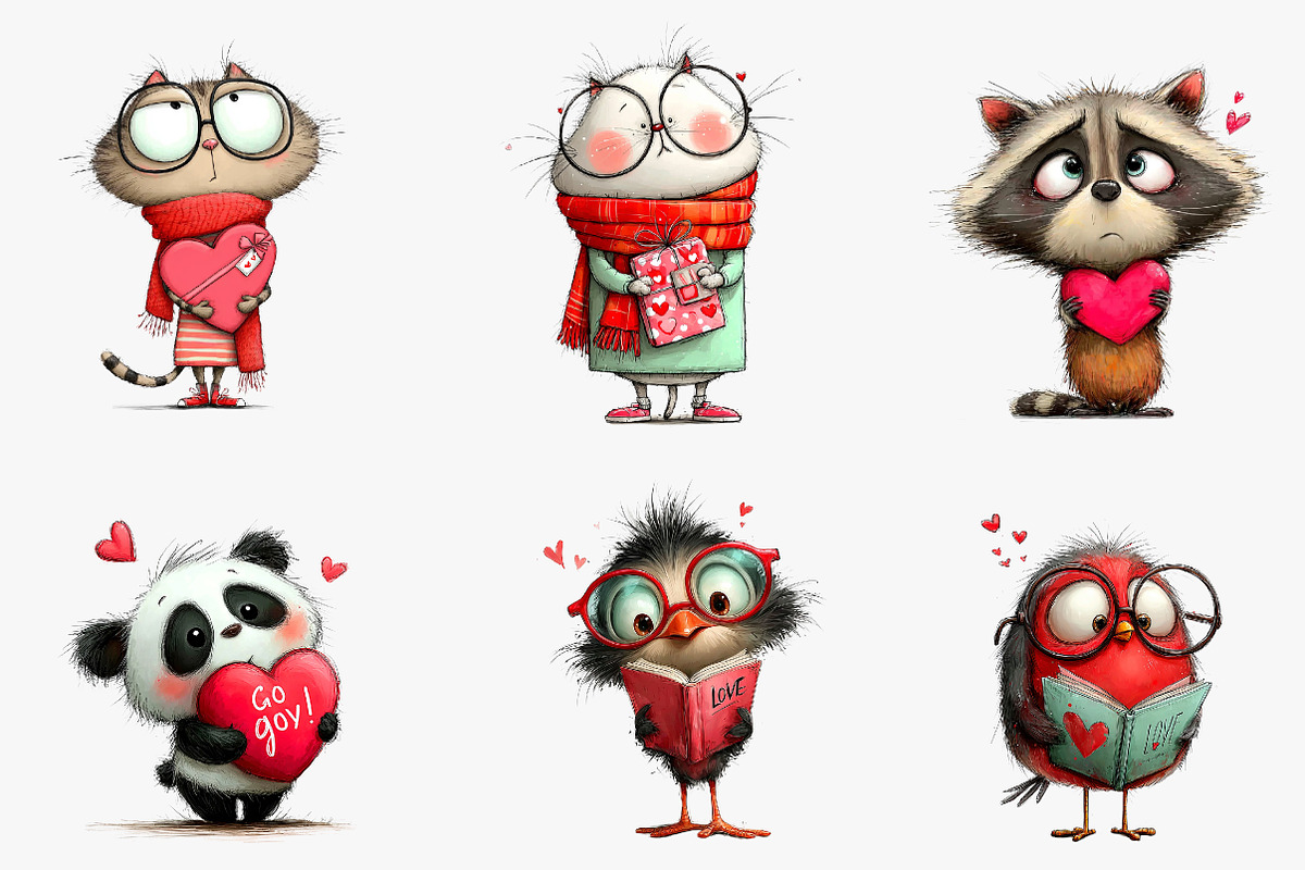 Valentine Animal Clipart Bundle, an Illustration by CreationArt (Photo 5 of 7)