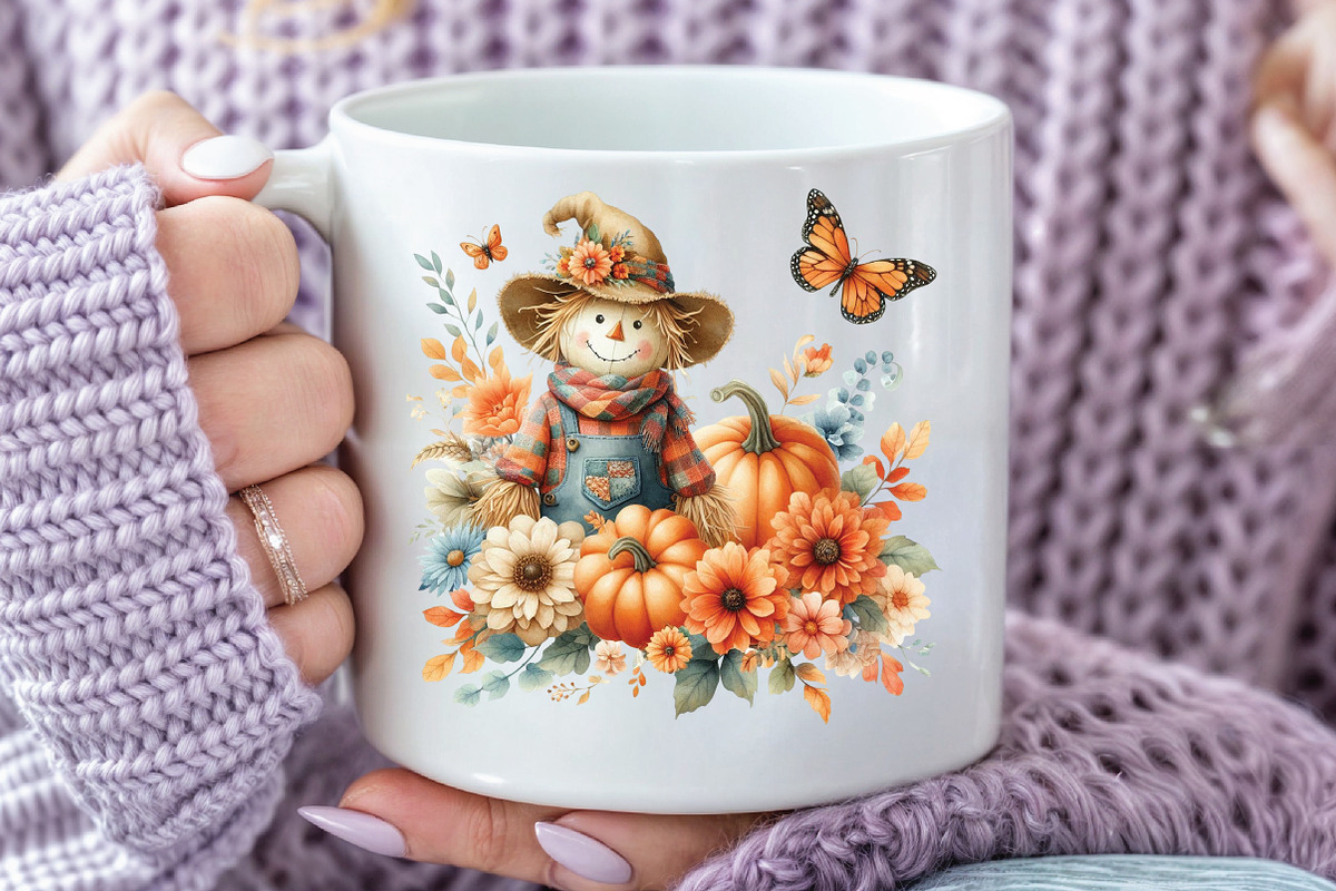 Autumn Fall Scarecrow Clipart, an Illustration by CraftArtStudio (Photo 5 of 6)