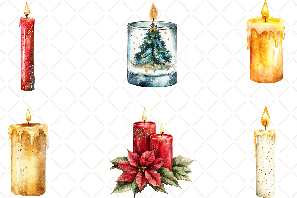 Christmas Glitter Candle Clipart, an Illustration by Black Bird Studio (Photo 4 of 6)